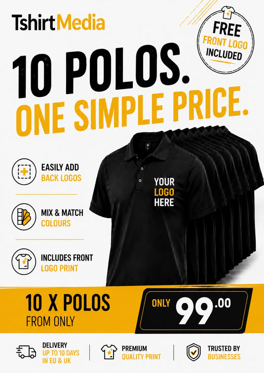 10 Custom Polo Shirts Bundle