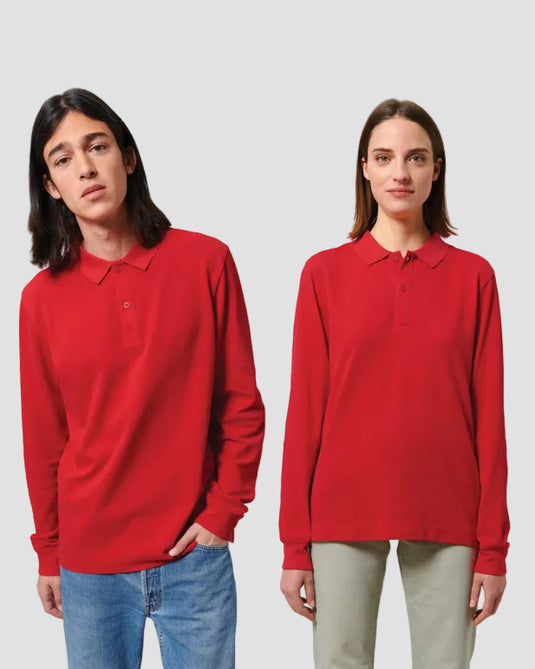 Long Sleeve Organic-Cotton Polo Shirt PREPSTER - Unisex