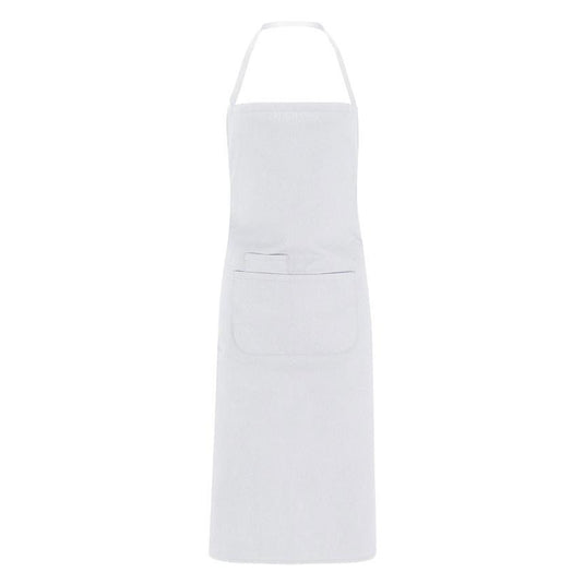 Long white apron for kitchen, restaurant, and trade use, durable and stylish, perfect for chefs, waitstaff, and professionals.