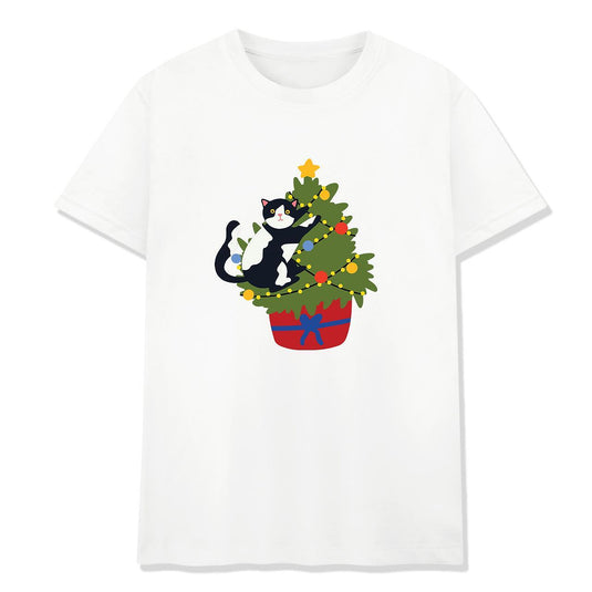 Коледна Тениска " Коте и Коледна Елха"