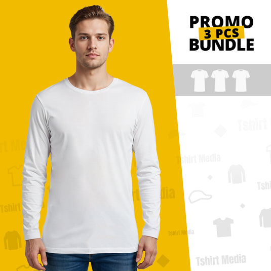 3 Bundle Pack - 3 Long Sleeve T-shirts  Super Premium - Man