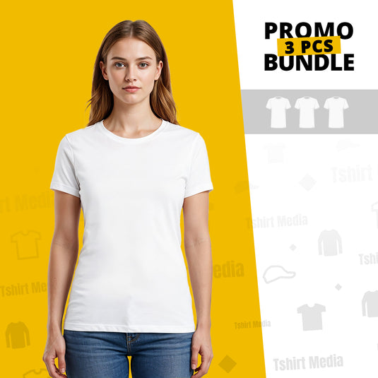 3 Bundle Pack - 3 Classic T-shirts Super Premium - Woman