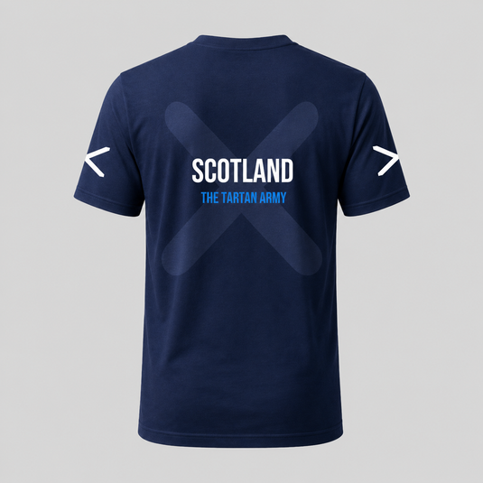 Scotland Fan T-Shirt Back Design with Tartan Army Graphics