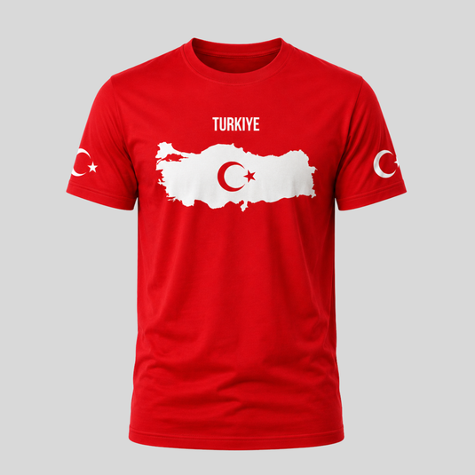 Türkiye Fan T-Shirt Ay-Yıldızlılar Edition front view with red and white Turkish-inspired design