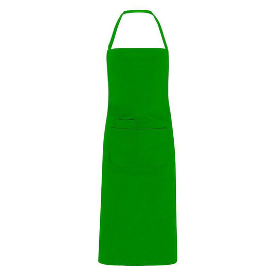 Long green apron for kitchen, restaurant, and trade use, durable and stylish, perfect for chefs, waitstaff, and professionals.