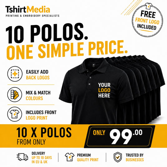 10 Custom Polo Shirts Bundle
