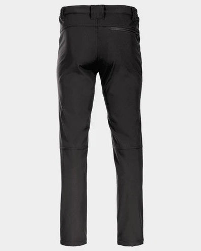Black pants on a light gray background